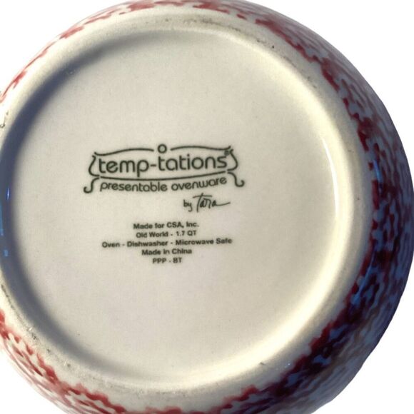 Temptations by Tara Cranberry Old World Canister Cookie Jar Sealed Lid 1.7 Qt - Picture 6 of 6